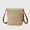 Beige, variant on Women's Bohemian Crochet Shoulder Bag with Leather Straps- Khaki