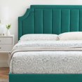 thumbnail image 5 of Platform Bed Frame, Full Size, Velvet, Teal Blue, Modern Contemporary Urban Design, Bedroom Master Guest Suite, 5 of 10