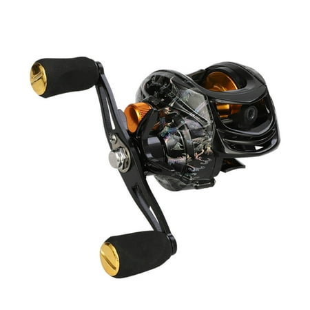 Fishing Reel High Hardness Adjustable Metal Spinning Reel High Speed Baitcaster with 13+1 Ball Bearings for Outdoor