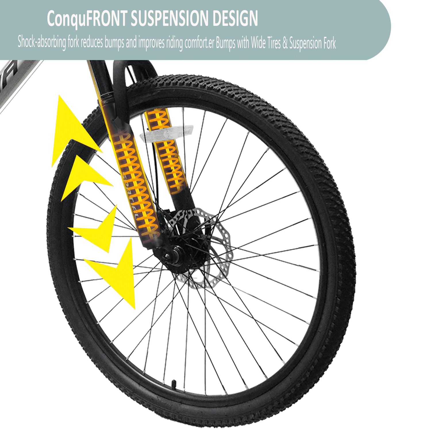 Gasendala 26"  Mountain Bike,21  Speed, Aluminum Frame.ages for 15+,Matte Metallic Silver