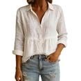 thumbnail image 2 of Kelon Shirts for Women Long Sleeve V Neck Business Casual Office Top Summer Spring Clothes, M, 2 of 4
