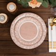 thumbnail image 4 of Efavormart 25 Pack Natural Burlap Print Paper Appetizer Dessert Plates with Floral Lace Rim, Round Rustic Disposable Salad Plates - 7", 4 of 10