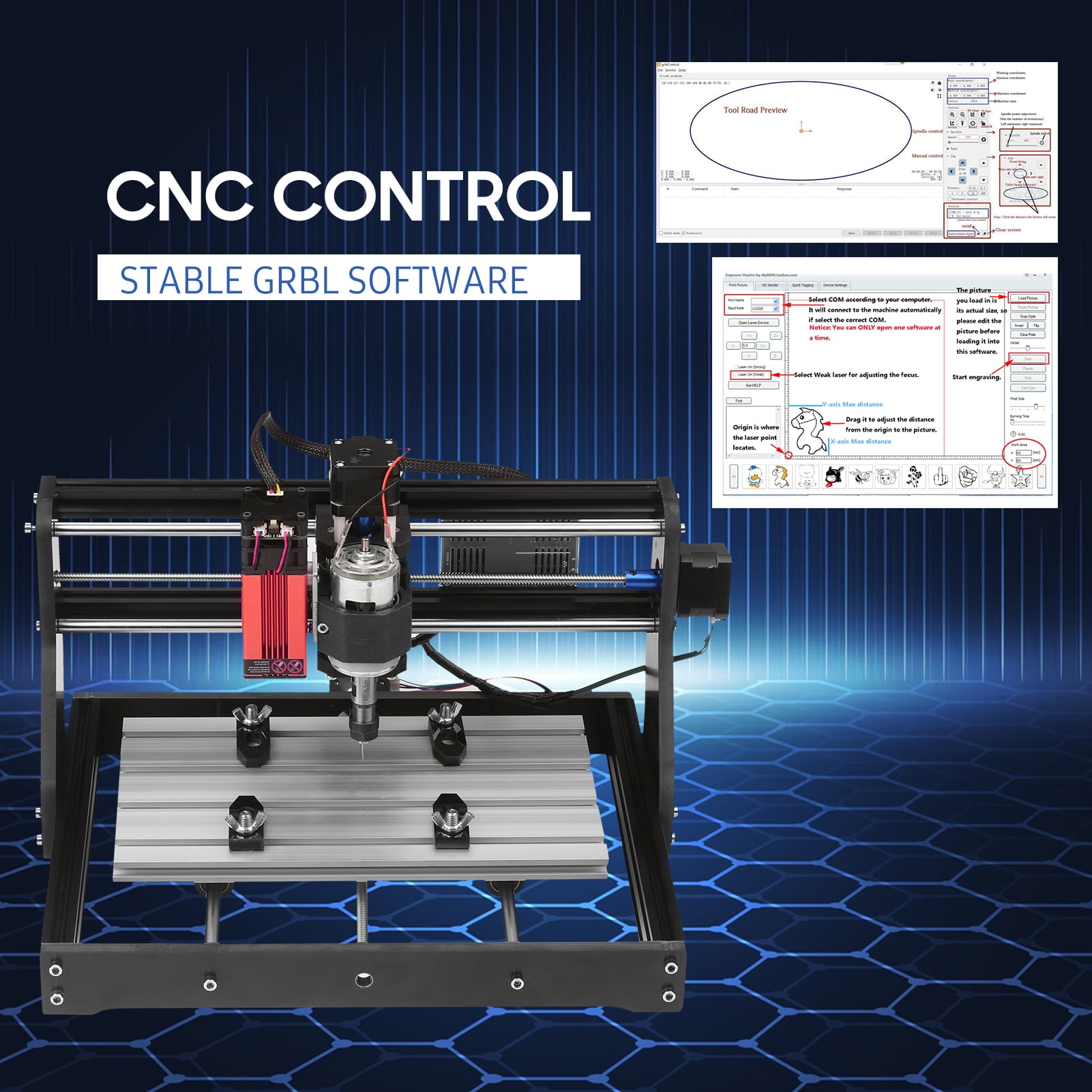CNC 3018 PRO 3 Axis Desktop Engraving Machine DIY Router Kit GRBL Control PVC US 