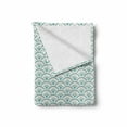 thumbnail image 2 of Japanese Soft Flannel Fleece Throw Blanket, Ocean Illustration Curvy Rippled Aqua Bubbly Sun and Rays, Cozy Plush for Indoor and Outdoor Use, 50" x 60", Sky Blue White, by Ambesonne, 2 of 6