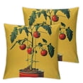 thumbnail image 2 of Acheng Satin Pillow Cover Cushion Covers Mid Century Potted Tomato Pillow Covers Outside Cushion Covers Throw Pillow Covers Yellow Blue,2 Pcs White, 2 of 6