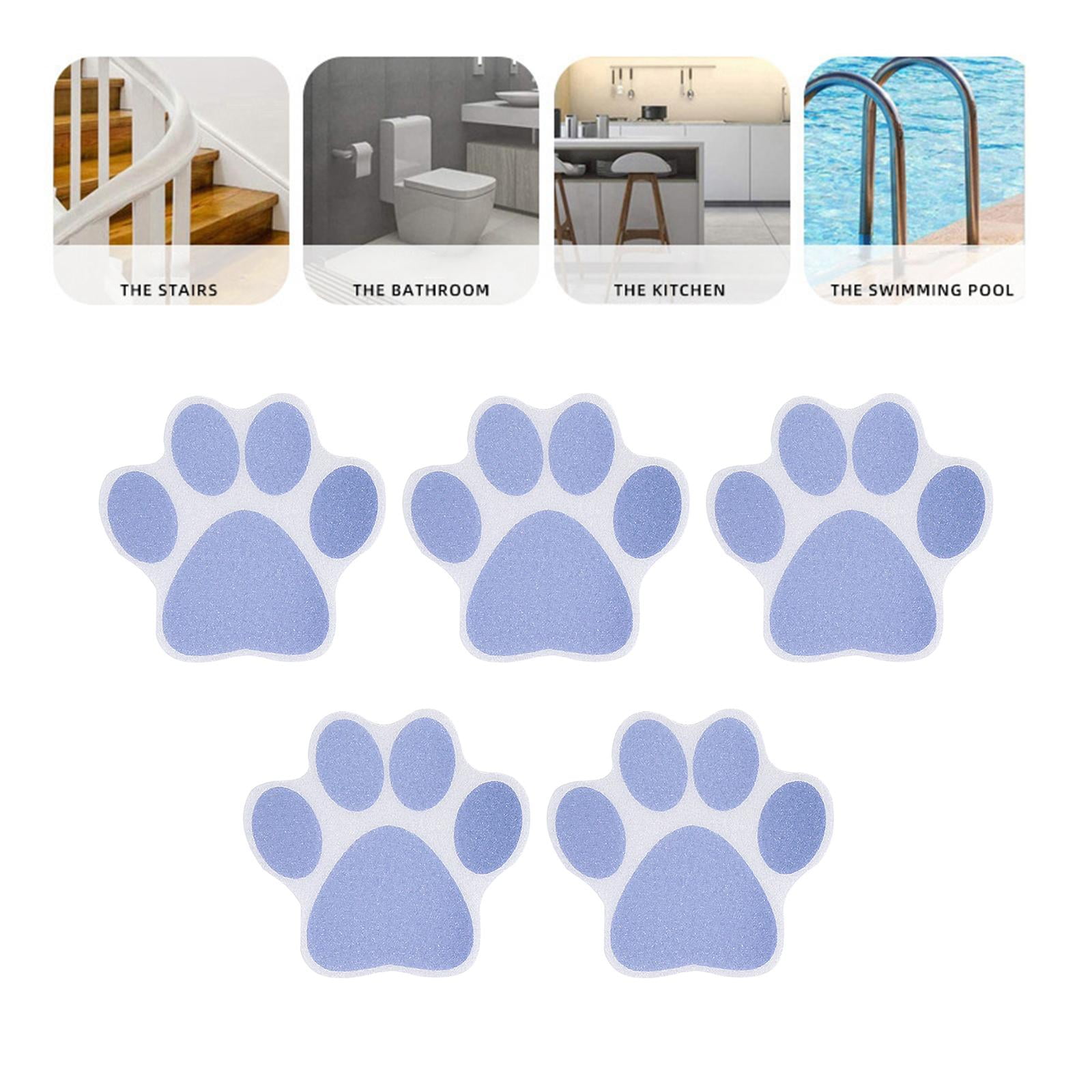 5Pcs Nonslip Bathtub Stickers Paw Print Non Skid Anti Slip Adhesive