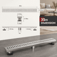 Brushed 32 Inch Linear Rectangular Floor Shower Drain with SUS304 ...