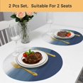 thumbnail image 5 of Navy Blue Ombre Round 13 Inch Placemats Set of 2, Modern Abstract Art Texture HeatResistant Non Slip Place Mats for Dining Table, Wipeable Braided Kitchen Table Mats for Housewarming, 5 of 9
