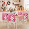 thumbnail image 2 of Christmas Snowman Chair Covers Set of 6 Winter Ball Snowflake Pink Decoration Chair Back Covers Stretch Removable Washable Slipcovers Protector for Dining Room Kitchen Party Decor, 2 of 5