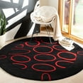thumbnail image 2 of SAFAVIEH Soho Chason Geometric Area Rug, Black/Red, 6' x 6' Round, 2 of 8