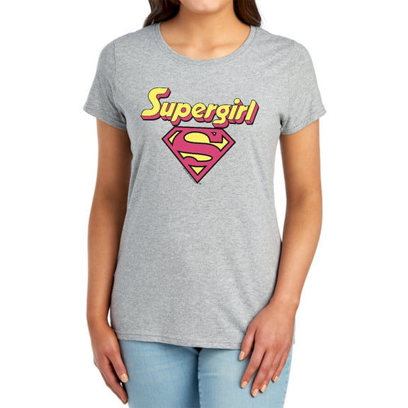 DC Im A Supergirl Women's T Shirt, Athletic Heather, Small