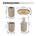thumbnail image 2 of Accesorios de Baño 4 Piezas | Juego para Baño Moderno de Bambu | Juego de Accesorios de Plastico | Conjunto de 4 piezas para Baño, 2 of 5