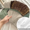 thumbnail image 4 of Twin XL Size Fitted Sheet Set - Green Brown 2 Piece Bedding Sets 16" Deep Pocket Fitted Sheet with 1 Pillowcases, Country Wood Grain Abstract Stripe Brushed Microfiber Hotel Luxury Bed Sheets, 4 of 9