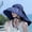 Navy, variant on Hat Lady Sun Sun Visor Lady Wide Brim Hat Hat Spring And Summer Sun Chin Strap Bow Small Face Effect Sun Travel Outd Hats for Women Large Head Hat with Drawstring Leopard Foldable Bow Visors Bag for