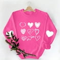 thumbnail image 5 of FAWUUDO Valentines Day Shirts Women Valentine Crewneck Sweatshirts Love Heart Sweatshirt Valentine's Long Sleeve Tops Hot Pink L, 5 of 9