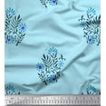 thumbnail image 1 of Soimoi Silk Fabric Leaves & Floral Block Fabric Prints by Yard 42 Inch Wide, 1 of 3