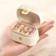thumbnail image 4 of Organizador de estuche de joyería de viaje - Mini caja de joyas con interior de terciopelo para anillos, collares, pendientes - Almacenamiento portátil en PU para mujeres, regalos de damas de honor, 4 of 8