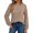 Khaki, variant on ManxiVoo Sophisticated Long Sleeve Blouse with Delicate Lace Detail Versatile Casual to Business Tops for Women 2025 Essential Wear L Size Black