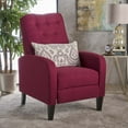 thumbnail image 2 of GDF Studio Esplanade Contemporary Fabric Tufted Pushback Recliner, Deep Red and Dark Brown, 2 of 7