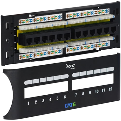 ICC ICCICMPP12F6E ICC ICCICMPP12F6E Patch Panel Cat 6 Front 12 Port
