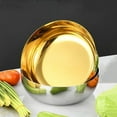 thumbnail image 3 of Bxaolu 1Pack Stainless Steel Mixing Bowl Metal Mixing Bowl Extra Large Basin Salad Basin Deeper Edge Dishwasher Safe Mirror Finish for Home and Kitchen, Gold, 3 of 8