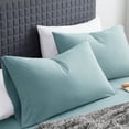 thumbnail image 2 of Sweet Home Collection Jersey Knit Microfiber Sheet Set Cal King Misty Blue, 2 of 7