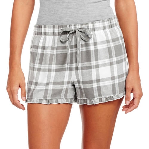St Ladies Flannel Sleep Short Plaid 