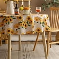 thumbnail image 4 of Sunflower Tablecloth,Orange Floral Table Cloth for Round Tables,Waterproof Resistant Flower Table Cover for Kitchen Dining Room(60 Inch Round), 4 of 6