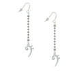 thumbnail image 2 of Delight Jewelry Silvertone Bass Clef - Silver-tone Long Sparkle Dangle French Earrings, 2 of 4