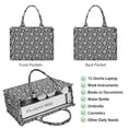 thumbnail image 2 of Large Capacity Tote Bag,Black Daisy Flower White Blooms Pattern Handbag Fashion Luxury Tote Bag,15.7"x13"x 5.1" Inches,Laptop Compatible, 2 of 6
