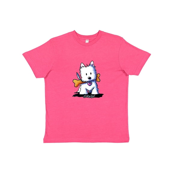 Inktastic KiniArt Westie with Bone Youth T-Shirt