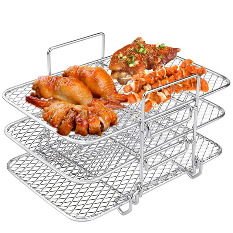 Stainless Steel Three Stackable BBQ Grill Rack For Ninja Dry Fryer Kitchen  Accessories From Dao10, $14.46