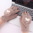 thumbnail image 6 of Knitted plush flap gloves Winter half finger gloves Women's cute gloves, 6 of 6