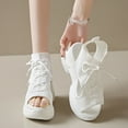 thumbnail image 4 of Women's Hollow Out Platform Wedge Sandals Non-Slip Breathable Lace-Up Fish Mouth Sneakers Casual Summer Hollow_Out Open Toe Sport Shoes White Women Sandal, 4 of 8