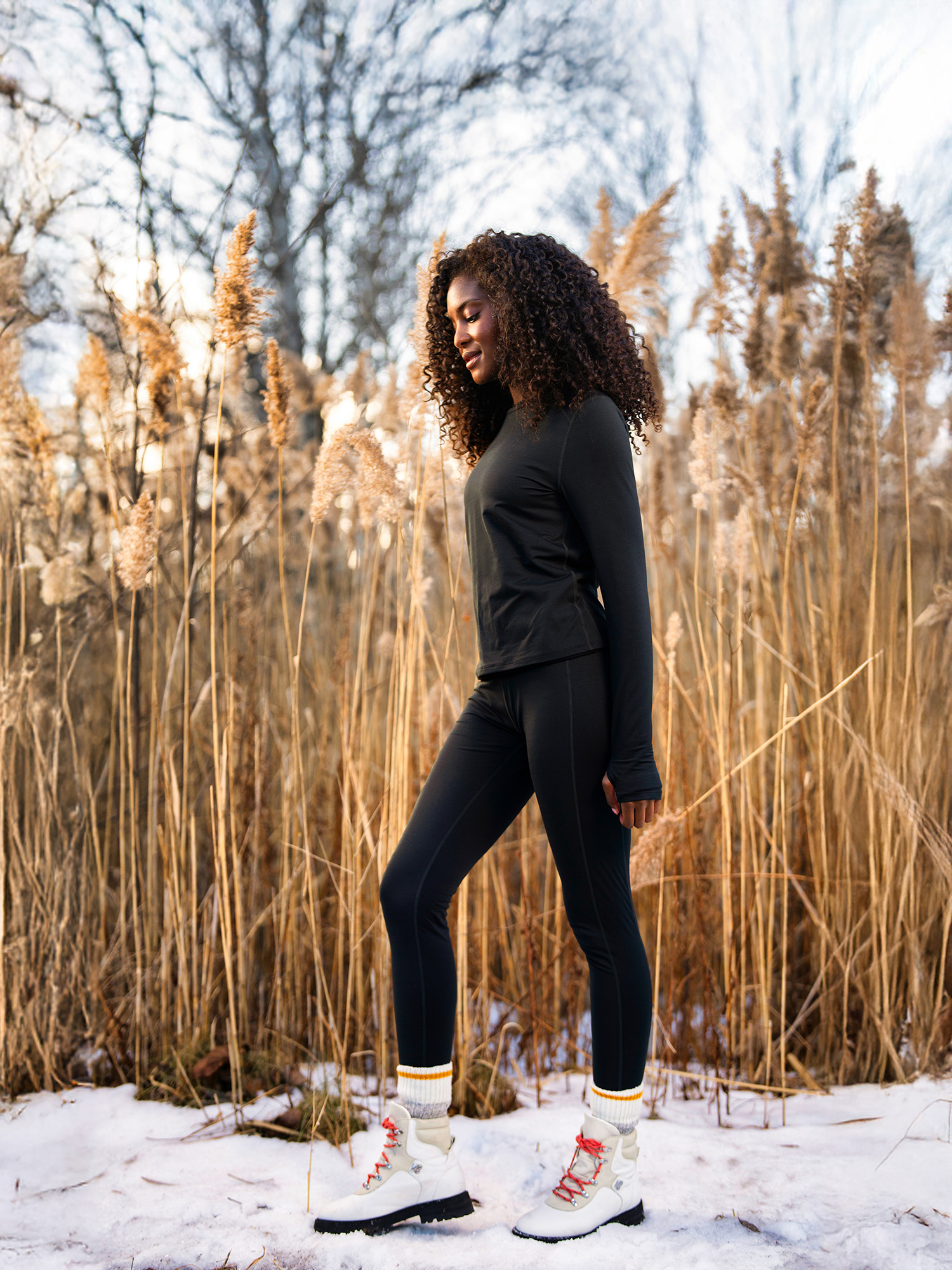 Ozark Trail Women’s Warmer Thermal Long Sleeve Seamless Fleece Top, Sizes XS-XXL