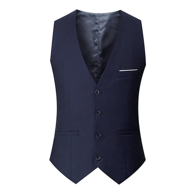Camiseta sin mangas con cuello en V para hombre, moderna, lisa, cómoda, a la moda, con botones, sin mangas, para negocios, de poliéster.