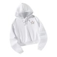 thumbnail image 4 of Suéter casual con cordón, sudadera con capucha con patrón de pentágono, sudadera con capucha para mujer, tops femeninos para la calle comercial de oto M, 4 of 8