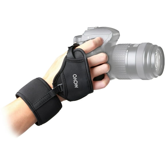 Movo Photo HSG-7 Deluxe Neoprene Soft Padded Dual Wrist and Grip Strap for DSLR Cameras, Black