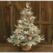Snowy Lit Pine Tree 24"