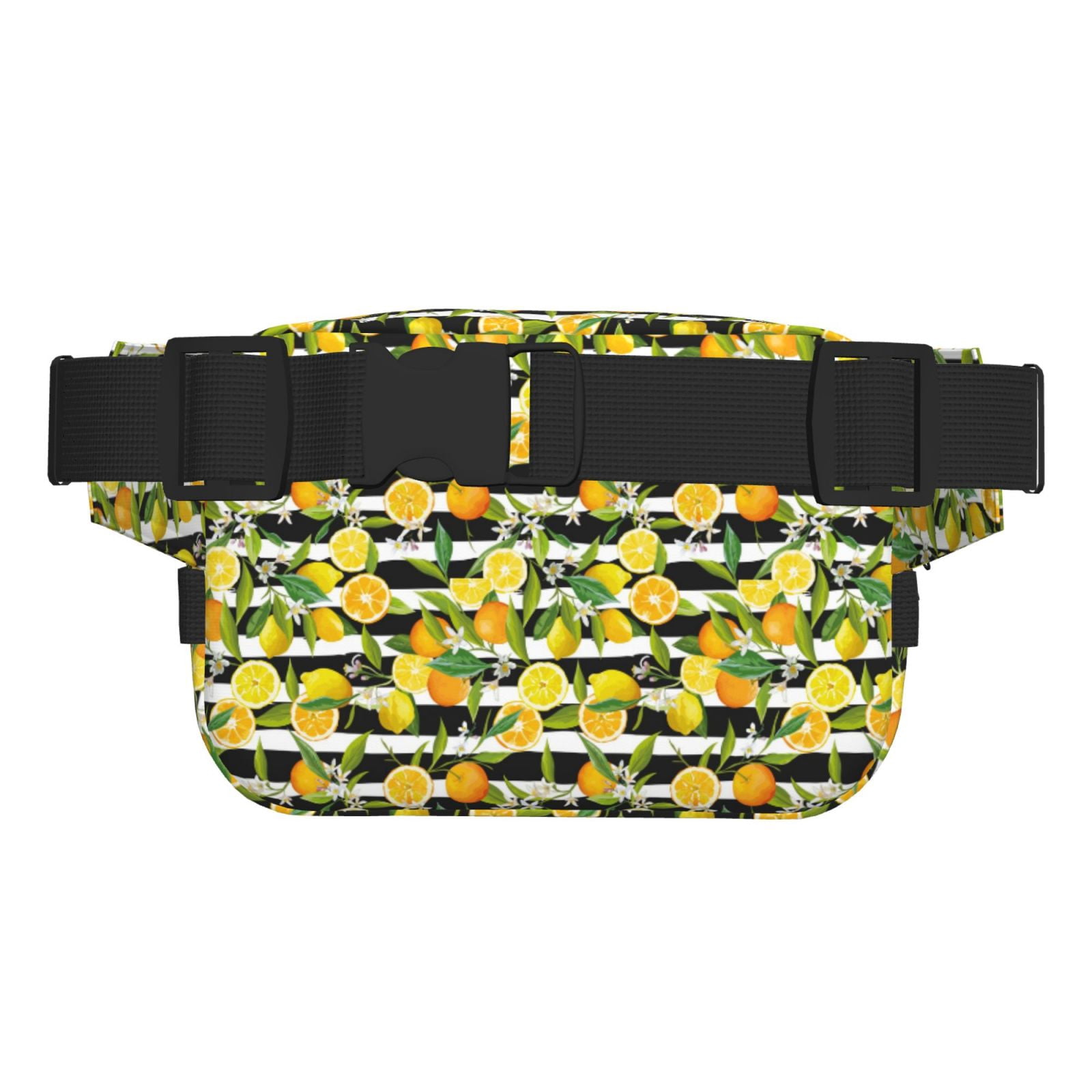 Picia Orange and Lemon Print Square Double-Layer Waist Bag Mini Adjustable Waist Belt Bag Exercise Running Travel Hiking