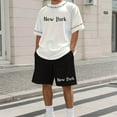 thumbnail image 2 of SHIXIAOO Costumes pour Hommes Tenues Décontractées pour Usage Quotidien Ensemble T-Shirt Col Rond Élégant avec Design Imprimé pour Mode de Rue en Été Kan Sui Ensemble Veste et Pantalon Slim Fit 3 Pcs, 2 of 4