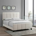 thumbnail image 2 of King Modern Channel Bed in Ivory Velvet, 2 of 6