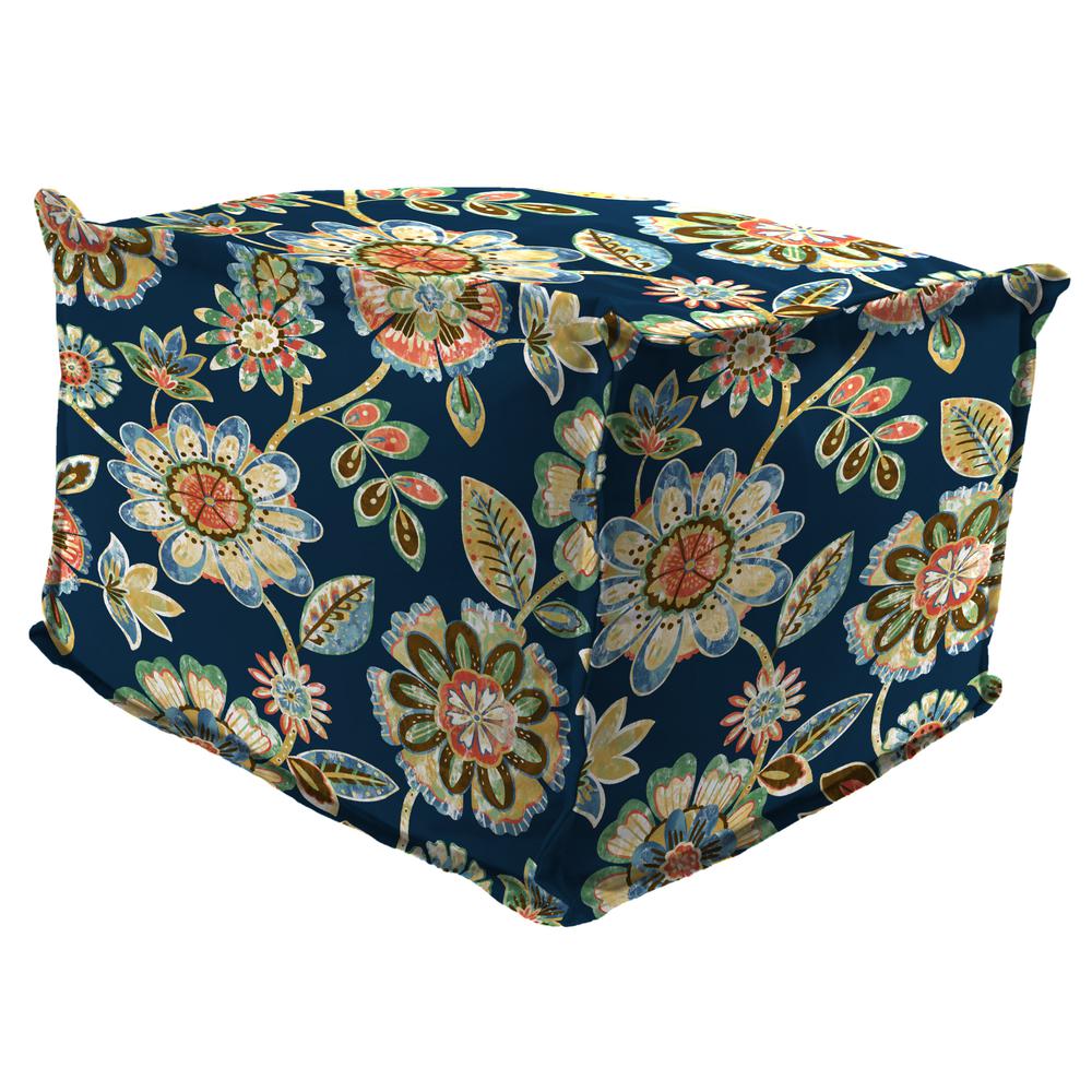 Outdoor Pouf Ottoman with Flange, Multi color