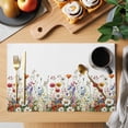thumbnail image 2 of Placemat Set of 6 Watercolor Wildflower Placemats for Dining Table Lily Daisy Flower Washable Table Mats for Kitchen and Party Decor Indoor & Outdoor Use, 2 of 8