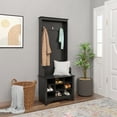 thumbnail image 3 of Prepac 27" Narrow Hall Tree with 9 Shoe Cubbies, Black, 3 of 14