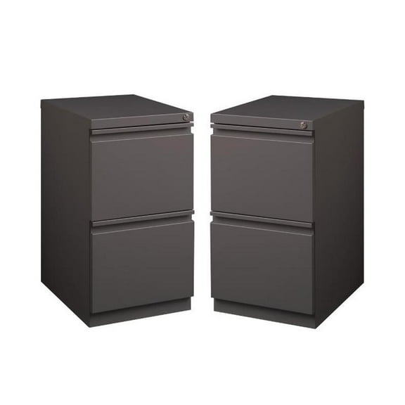 Home Square Mobile Pedestal 2-Drawer Filing Cabinet Set in Espresso
