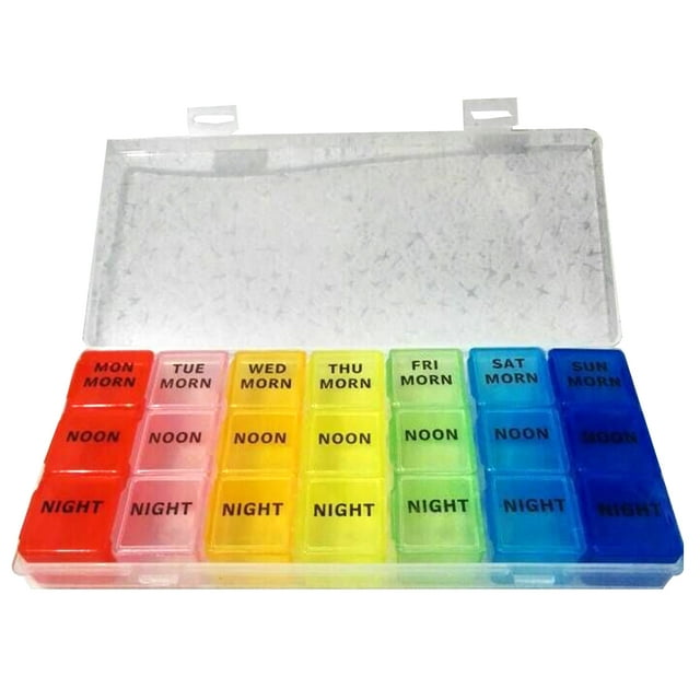 SHISUYAN Weekly Pill Organizer 7 Day 21 Slots Pill Storage Box Medtime Planner Detachable Medicine Box For Medications Storage