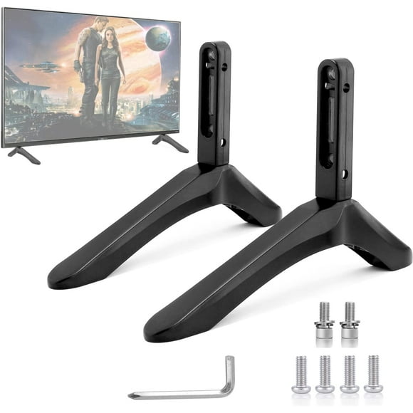 Universal TV Stand Legs, Table Top TV Stand Base Replacement Legs for Most 27 to 55 Inch LCD LED Samsung LG Sony VIZIO TCL KONKA TVs, with Cable Management, Hold up to 99lbs - Black