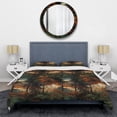 thumbnail image 4 of Designart "Rustic Forest Enclave" Green Floral Bedding Covert Set - Cottage Bed Set With 2 Shams, 4 of 6
