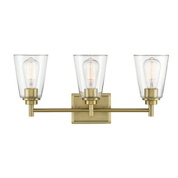 Designers Fountain Westin 3 Light Brushed Gold Bathroom Vanity Light Fixture, 95703-BG